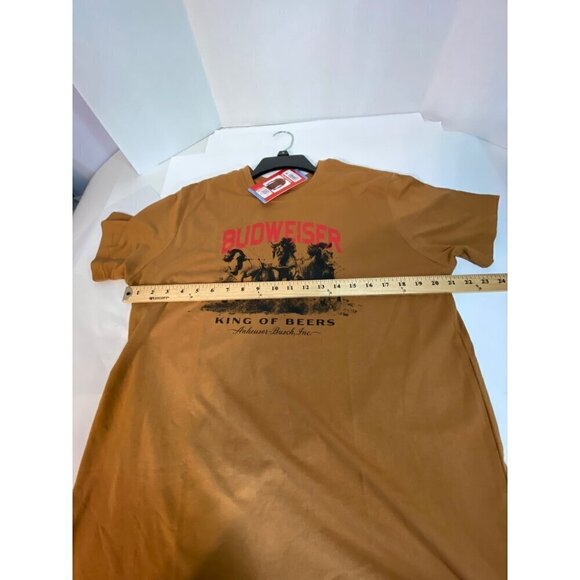 Budweiser King of Beers Tee Shirt Men's Size Large Short Sleeves Camel NWT - Picture 8 of 10